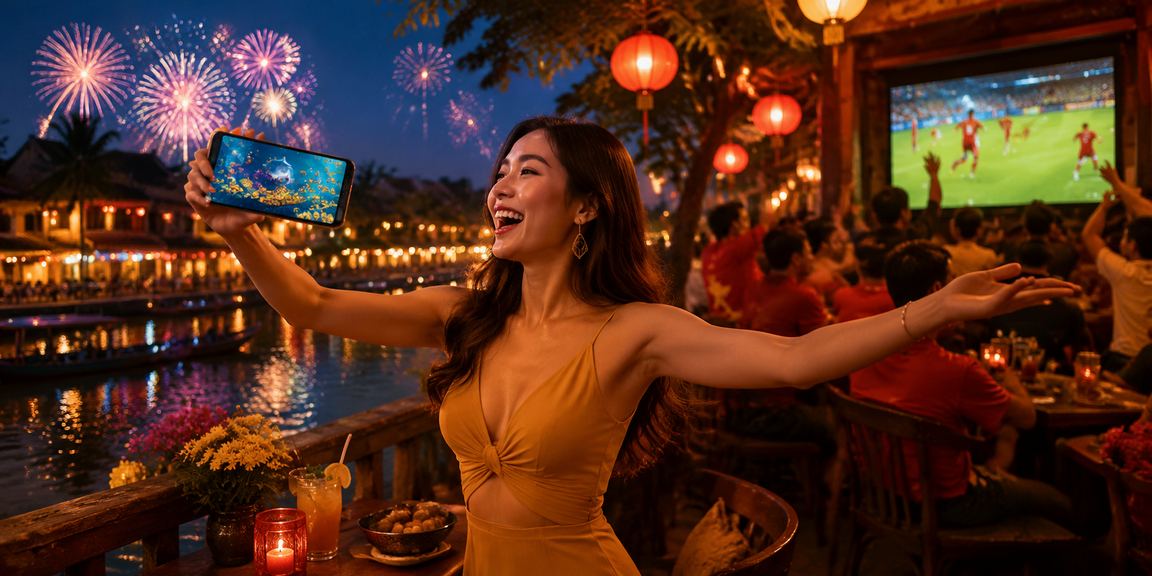 Người chơi giải trí trực tuyến tại Hội An với không khí cafe truyền thống Việt Nam